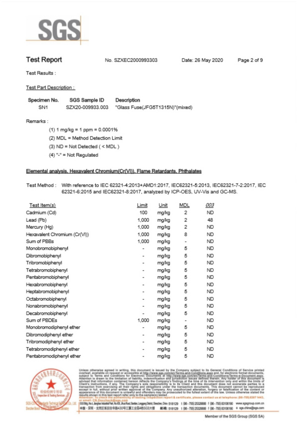 玻璃管保險絲SGS