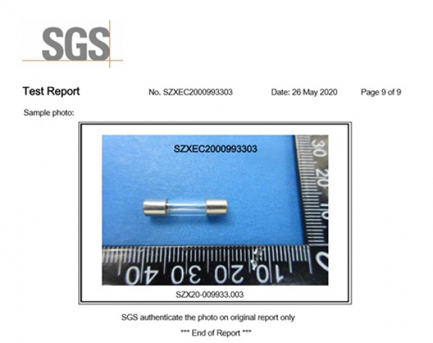 集電通玻璃保險管SGS認證